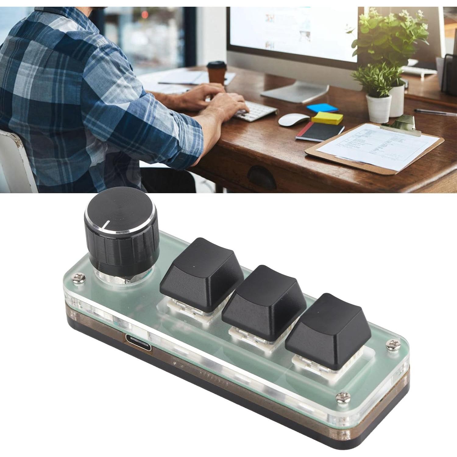 Teclado Mecánico Programable Heayzoki 3 Teclas RGB USB