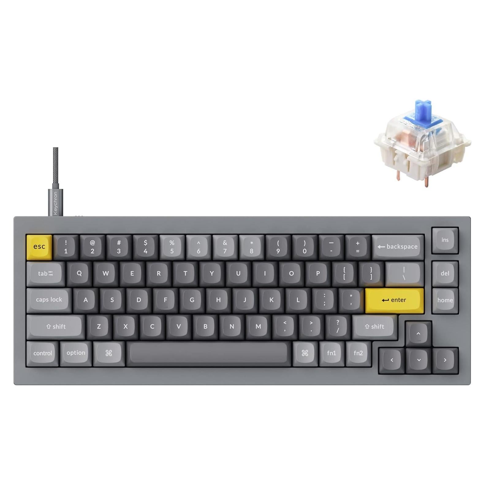 Teclado Mecánico Keychron Q2 Personalizable 65% Gris
