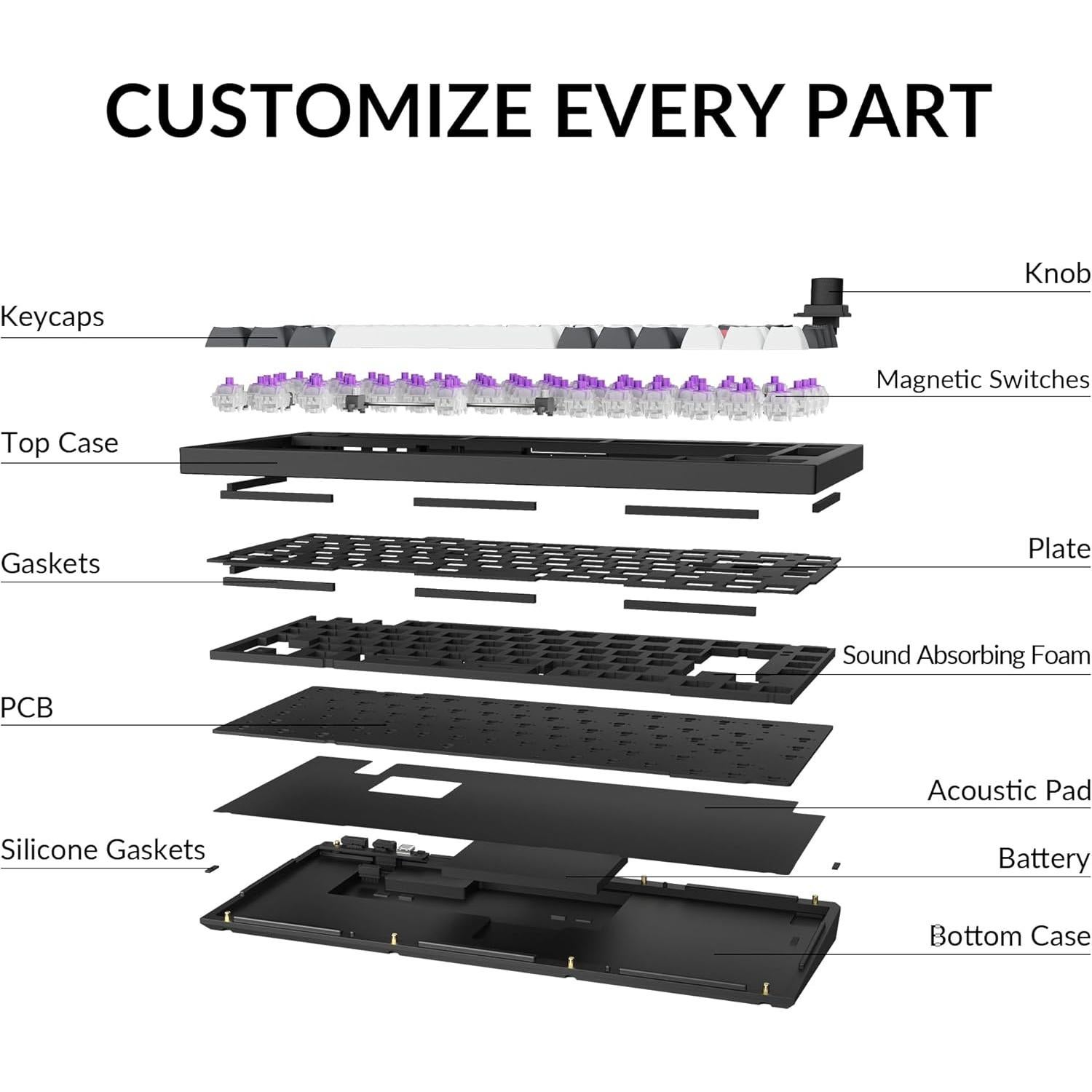 Teclado Mecánico Inalámbrico Keychron Q1 HE RGB 82 Teclas
