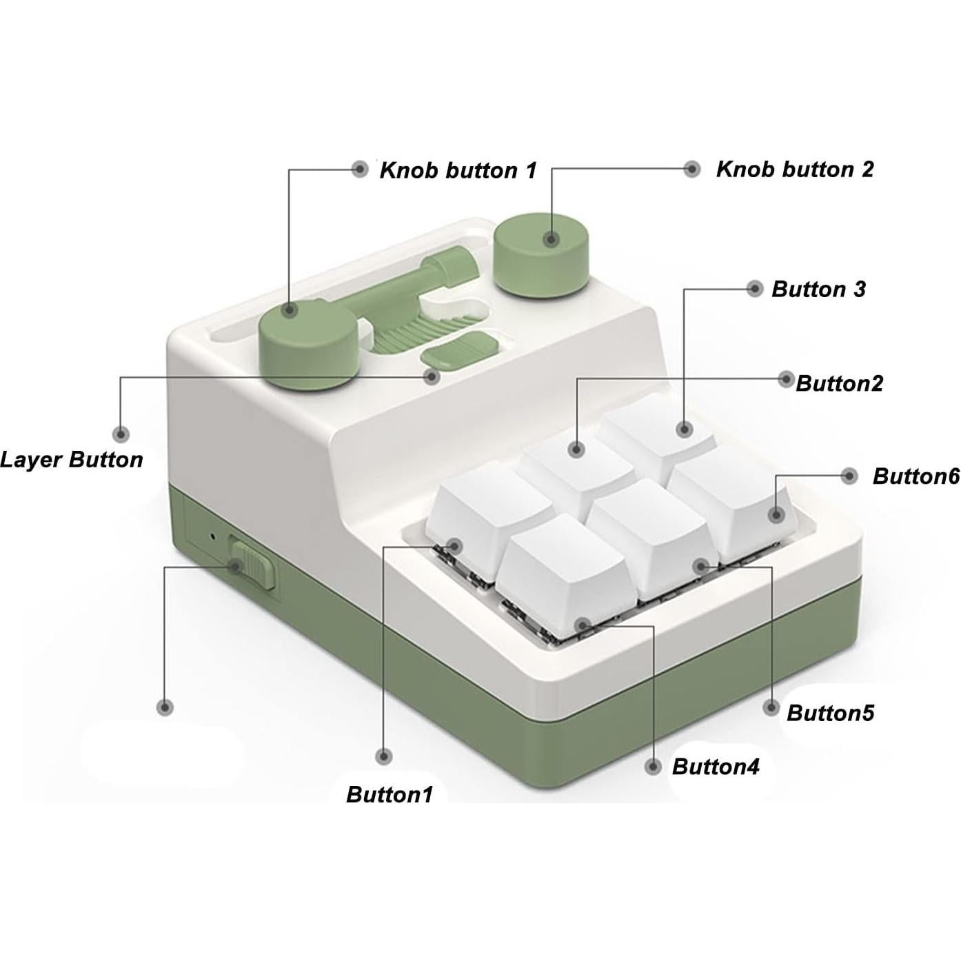 Mini Teclado Mecánico Bluetooth Bewinner 6 Teclas RGB