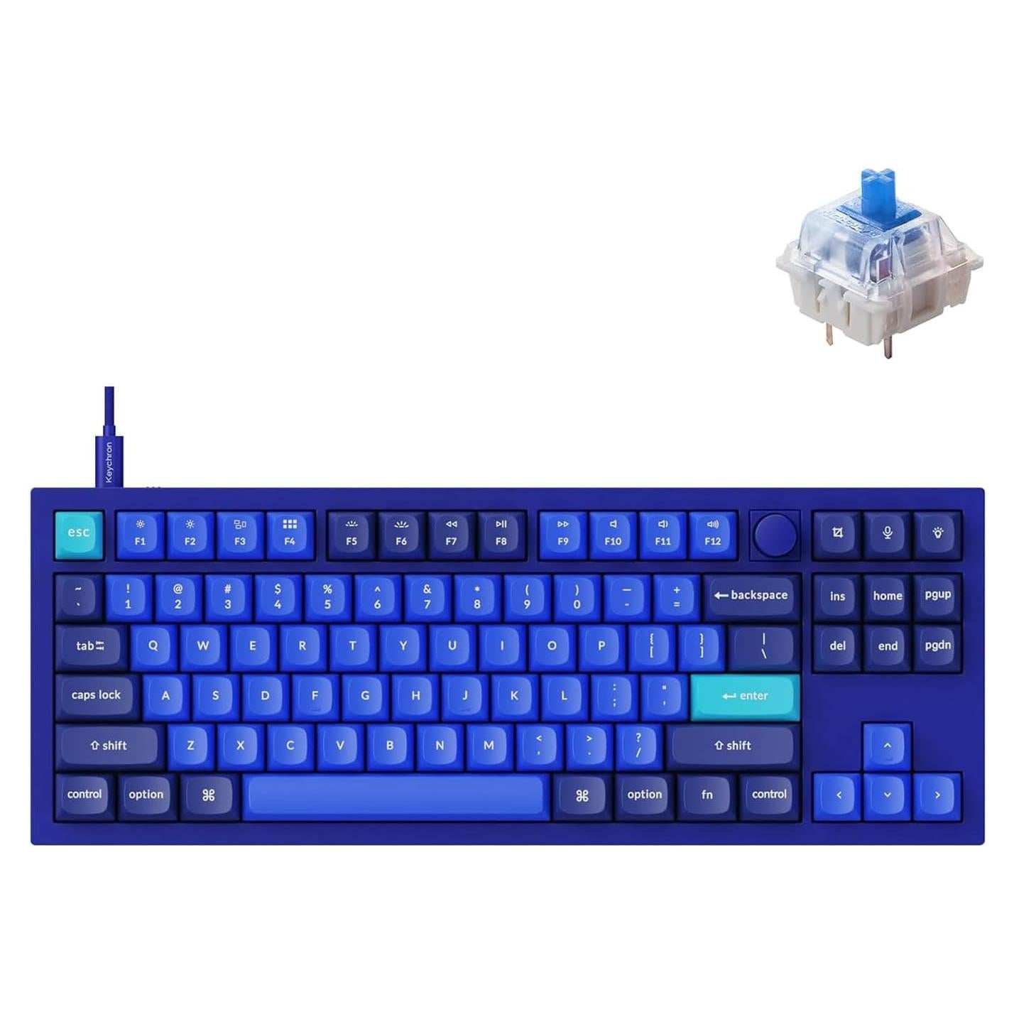 Teclado Mecánico Keychron Q3 TKL Programable Gateron Azul