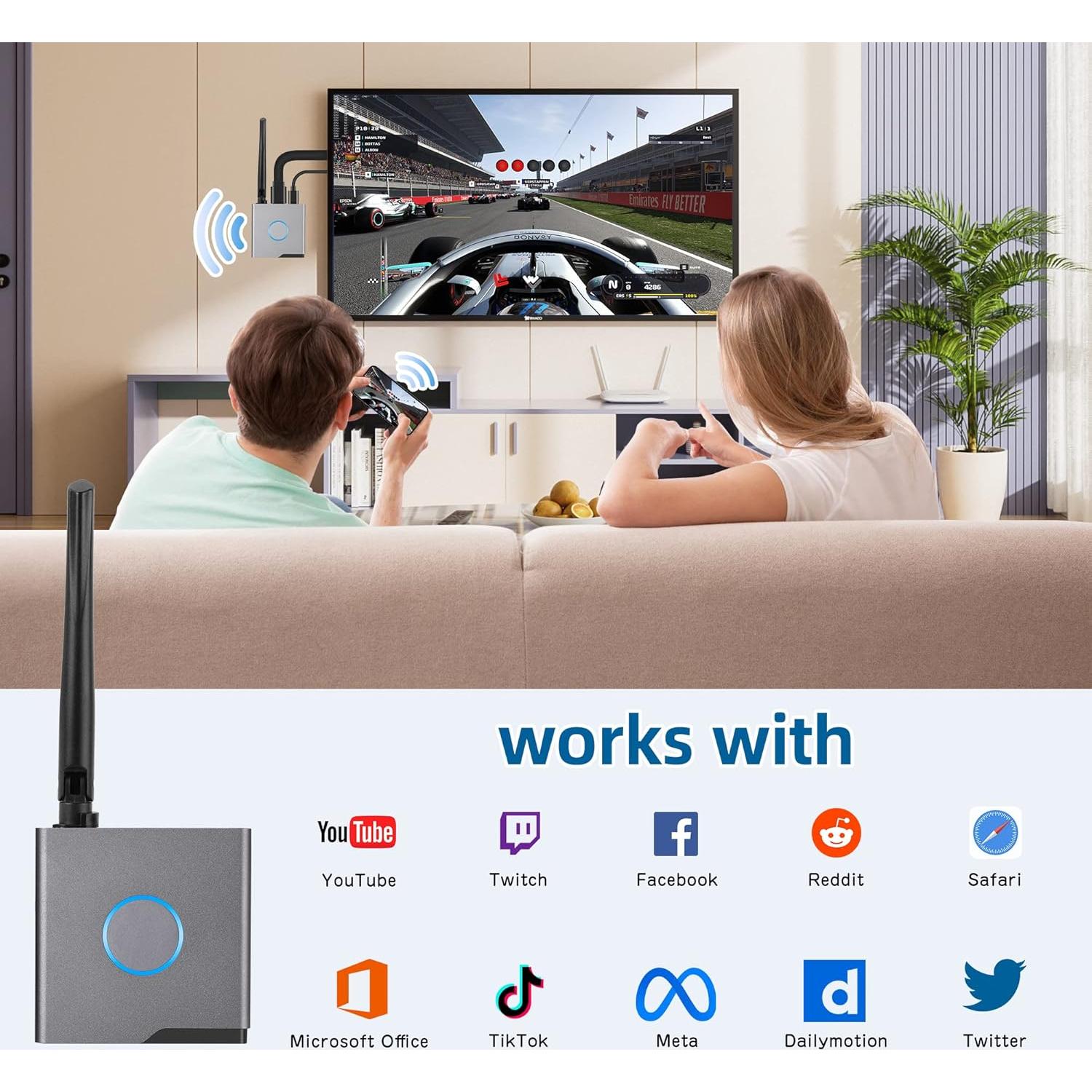 Adaptador Inalámbrico HDMI BRAIDOL Q3 4K 1080P