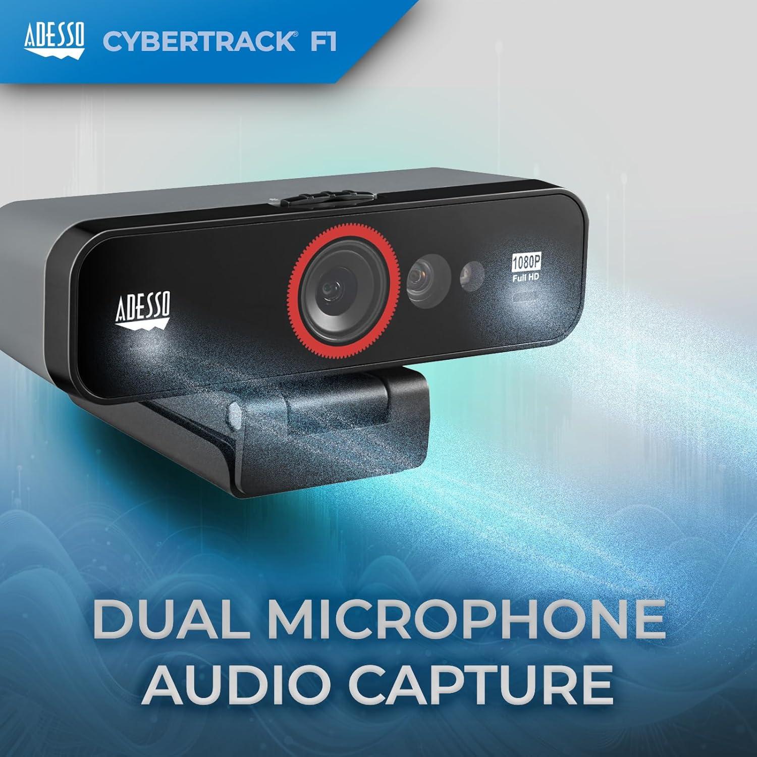 Webcam Adesso CyberTrack F1 HD 1080P USB con Micrófono