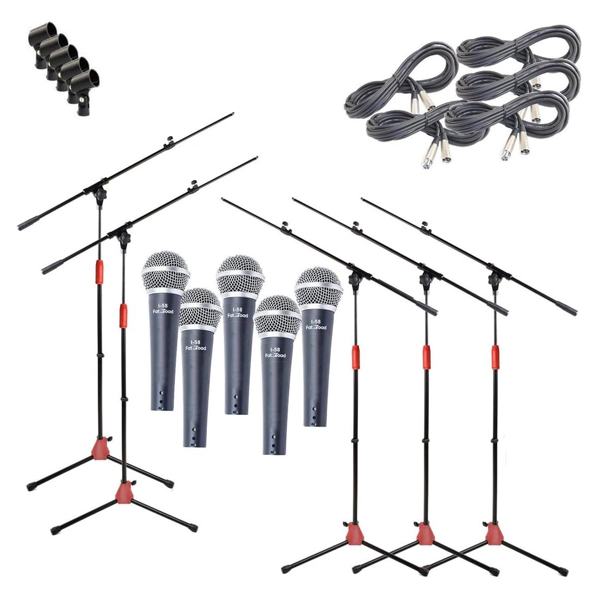 Soporte de Micrófono Tripode GRIFFIN + 5 Micrófonos Vocales
