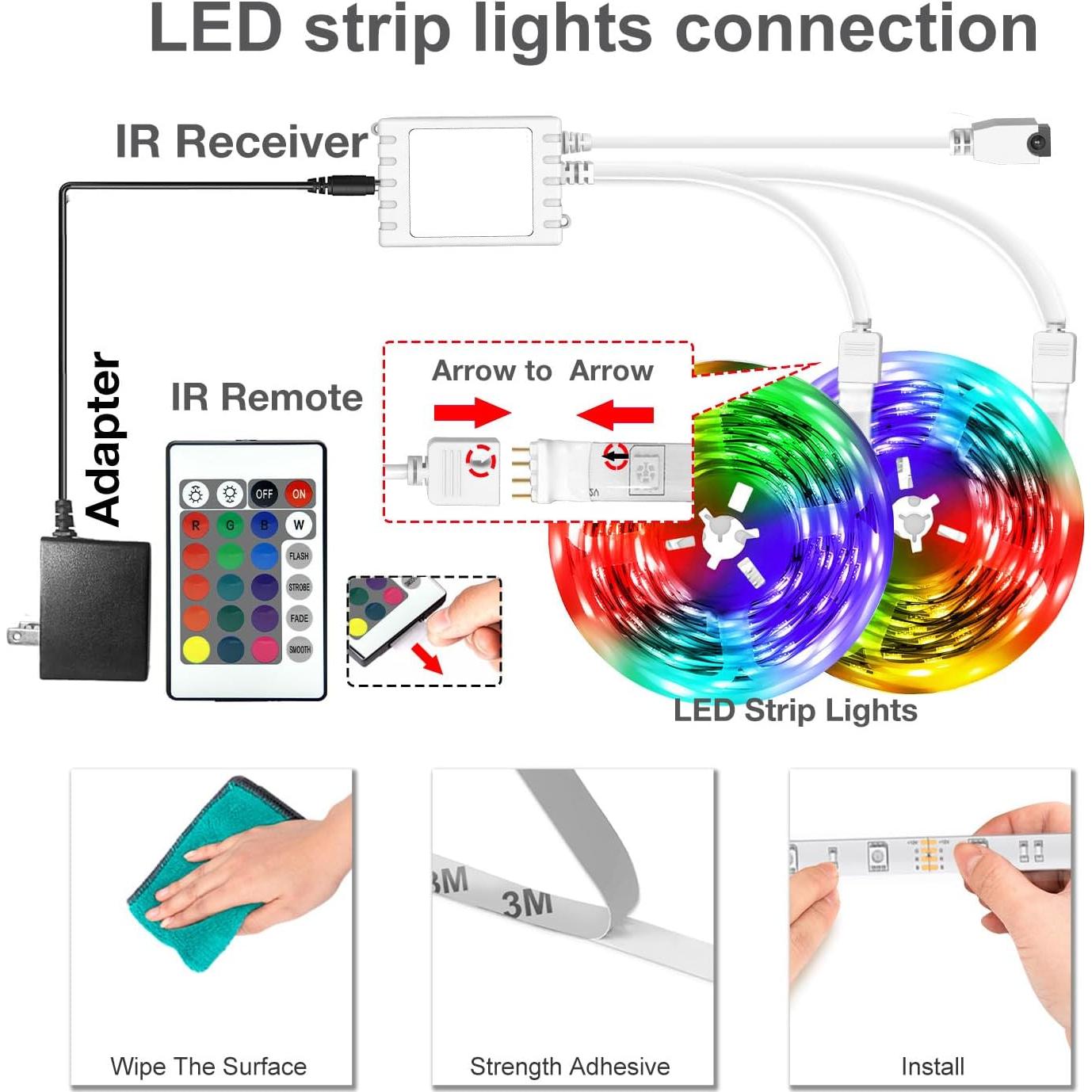 DAYBETTER Tiras LED 60.96 m Control Remoto y APP