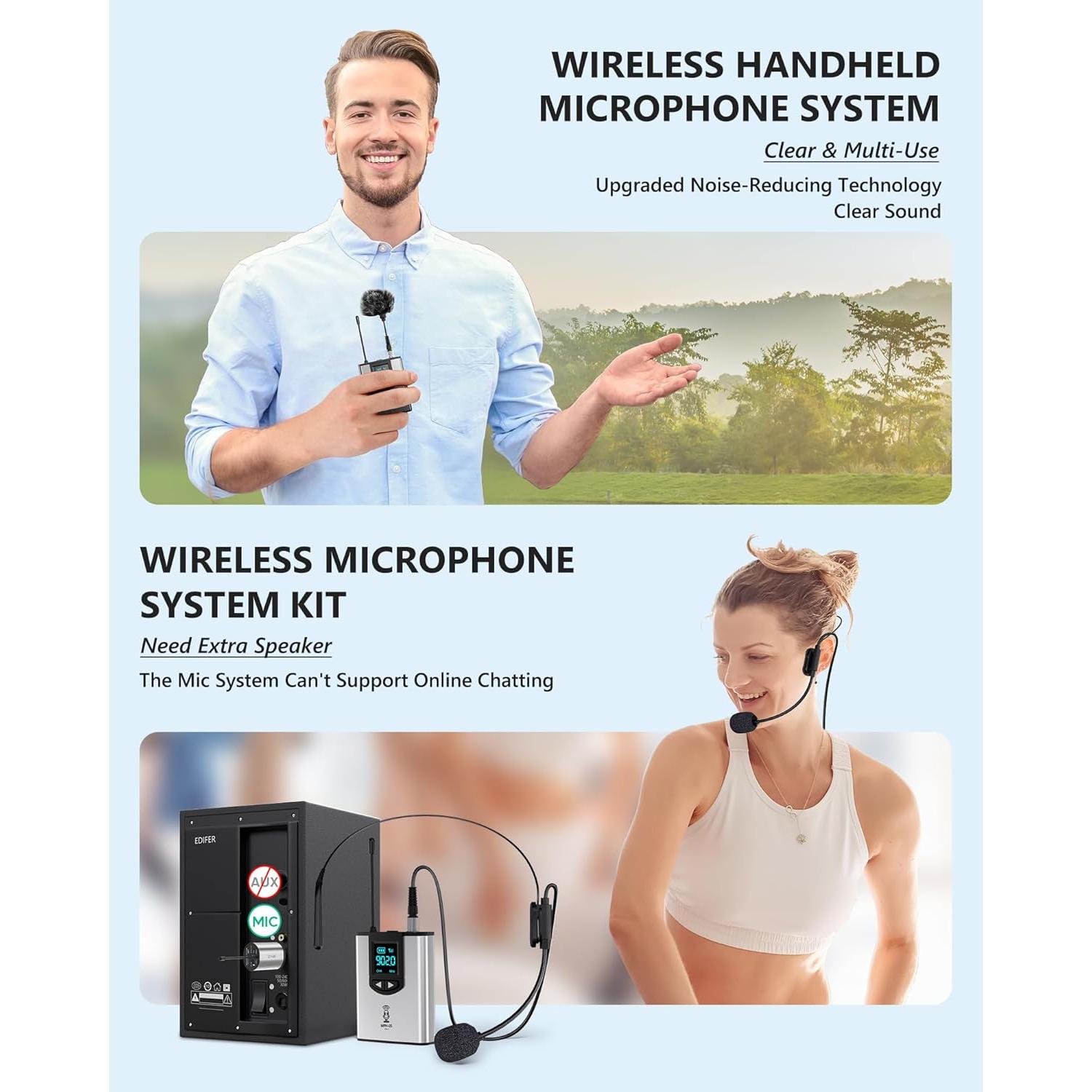 Micrófono inalámbrico YIHAIONLY YM-2 con auriculares y soporte