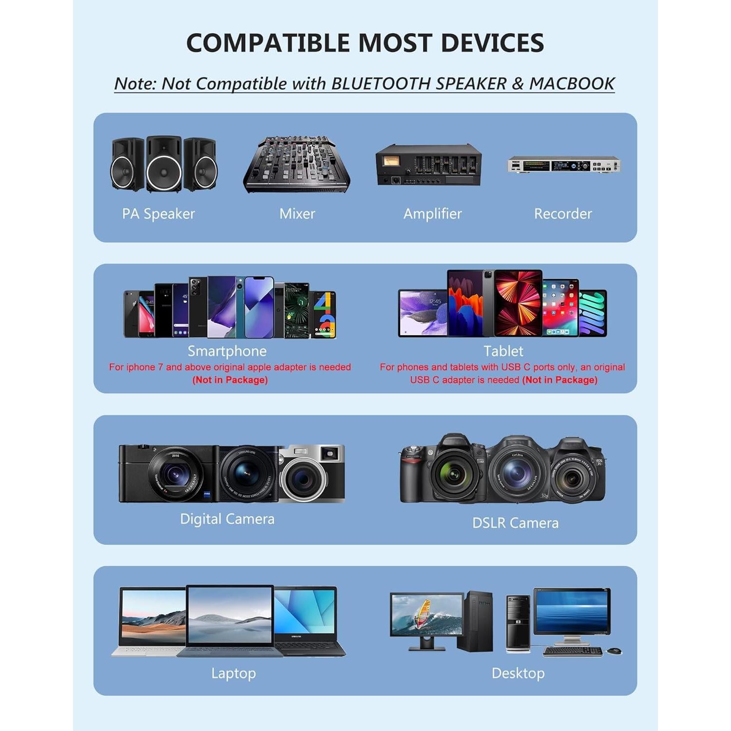 Micrófono inalámbrico YIHAIONLY YM-2 con auriculares y soporte