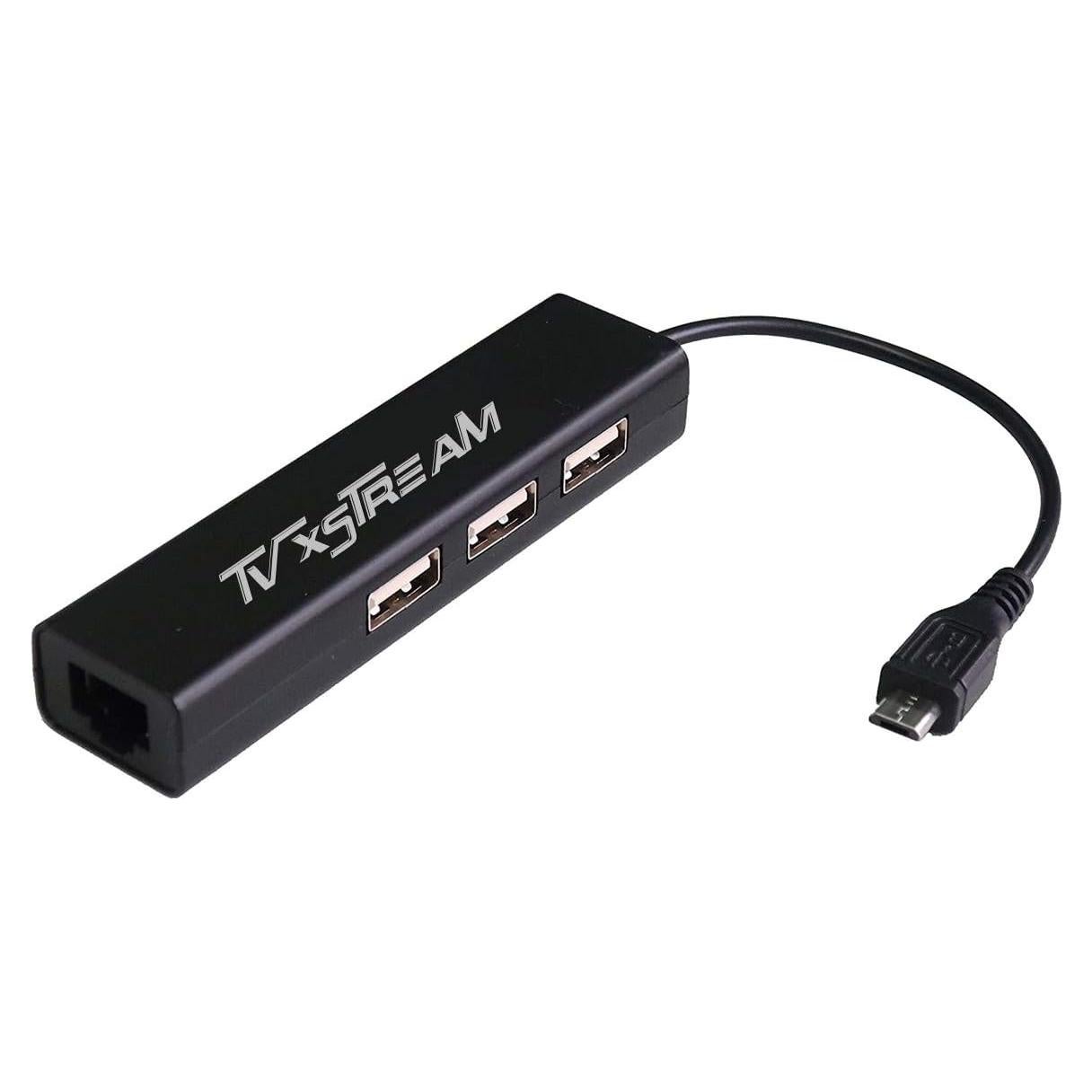 Adaptador Ethernet LAN y Hub USB 3 Puertos TV xStream