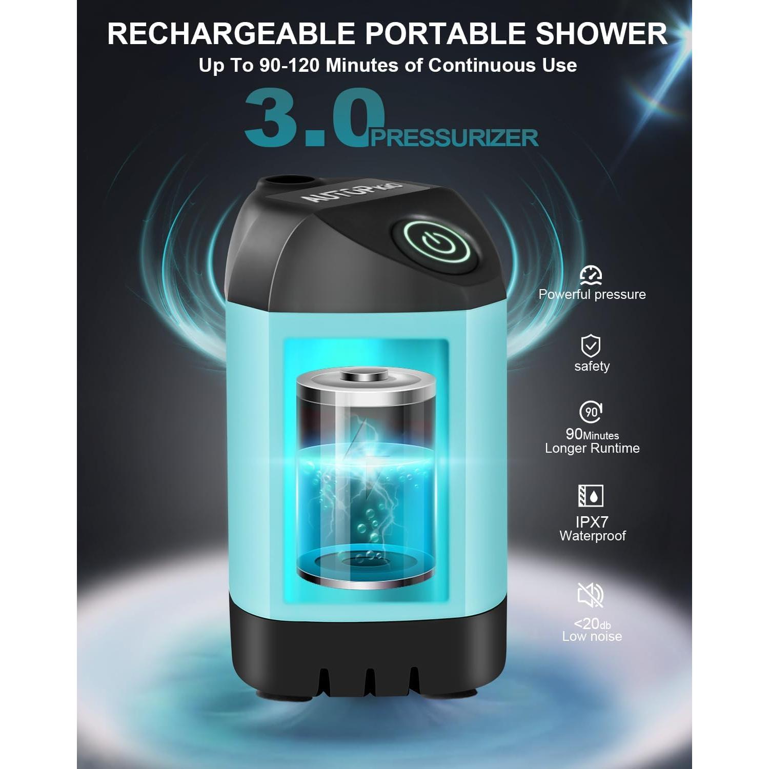 Ducha Portátil AUTOPkio B206001B para Camping 4500mAh