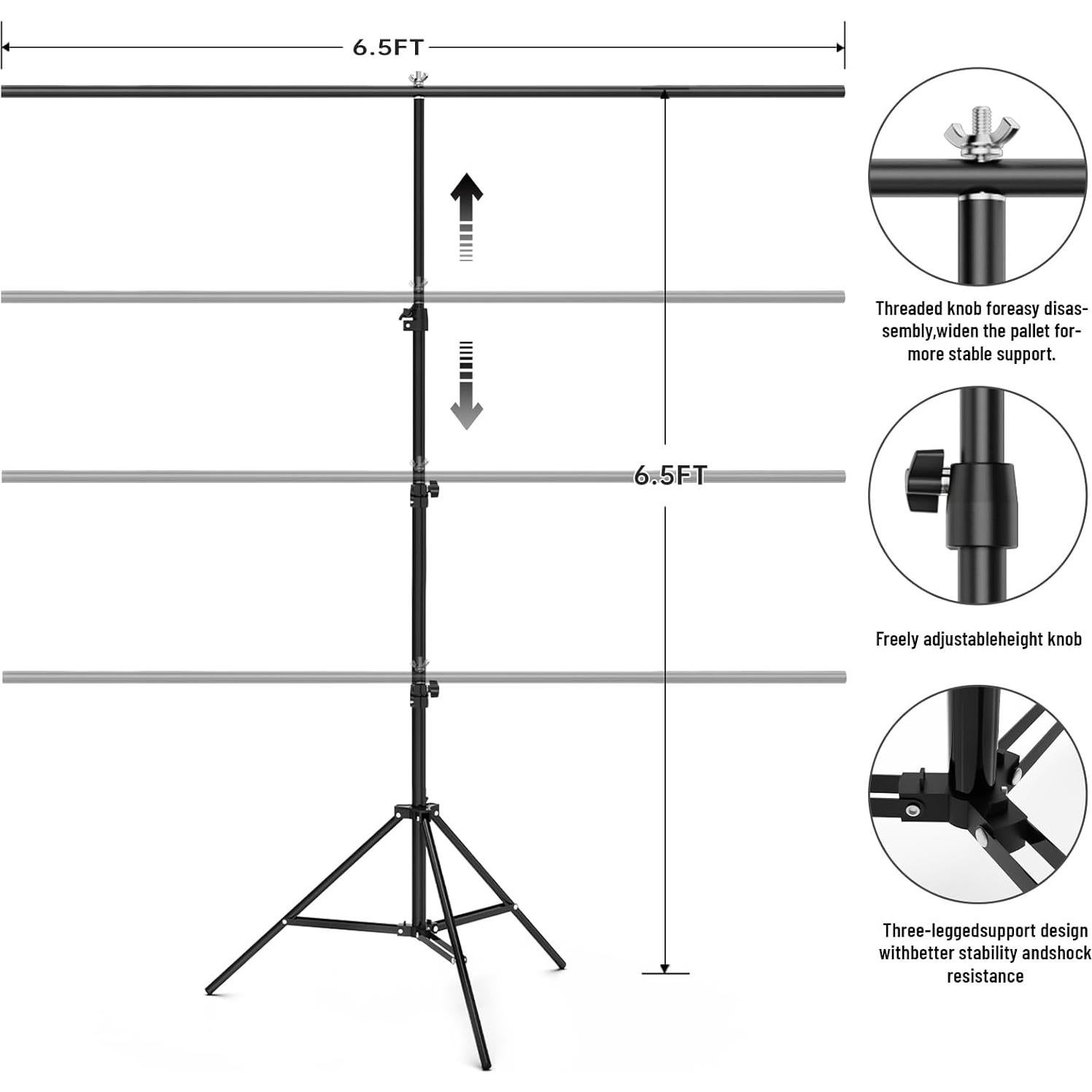 Fondo de Pantalla Verde 6.5x3m con Soporte Ajustable BEIYANG