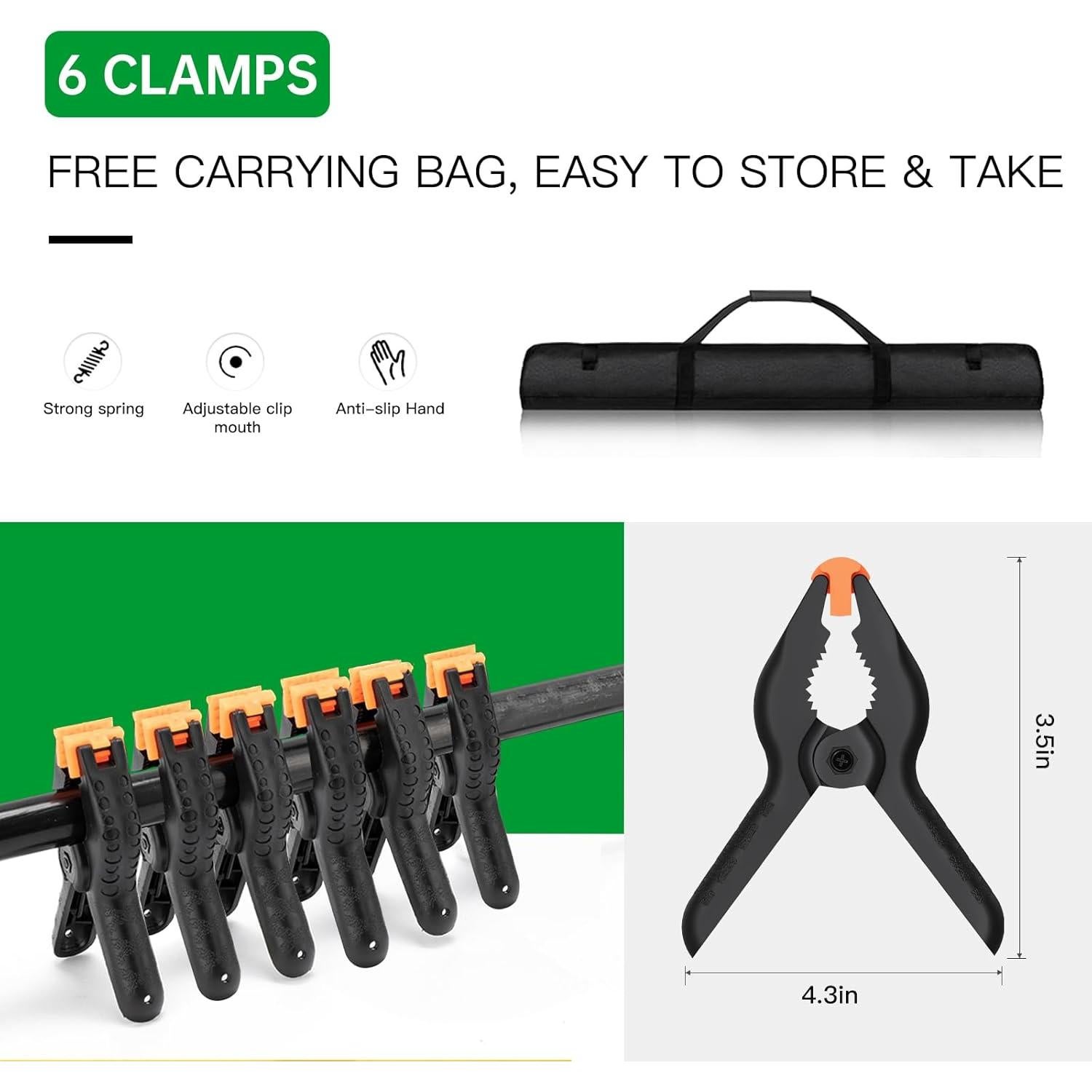 Fondo de Pantalla Verde 6.5x3m con Soporte Ajustable BEIYANG