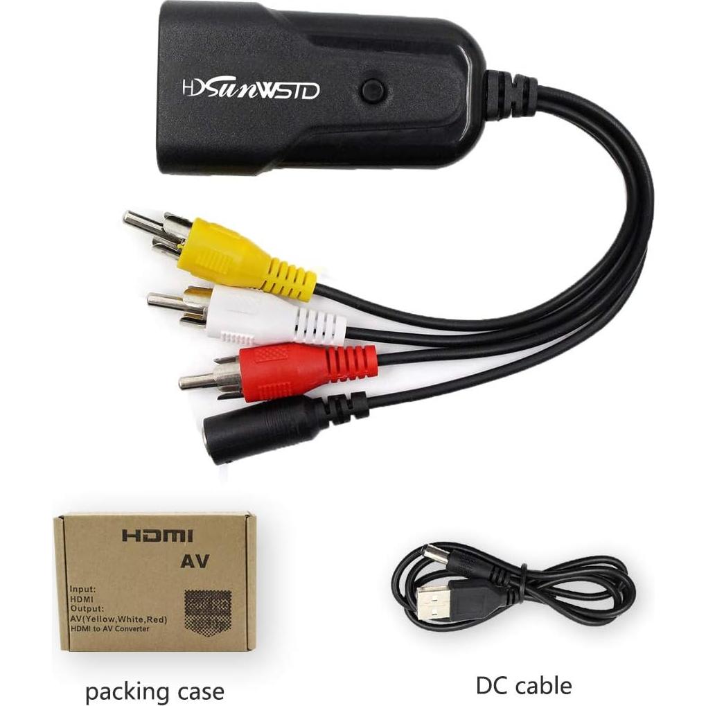Adaptador HDMI a AV HDSunWSTD 1080P RCA NTSC PAL