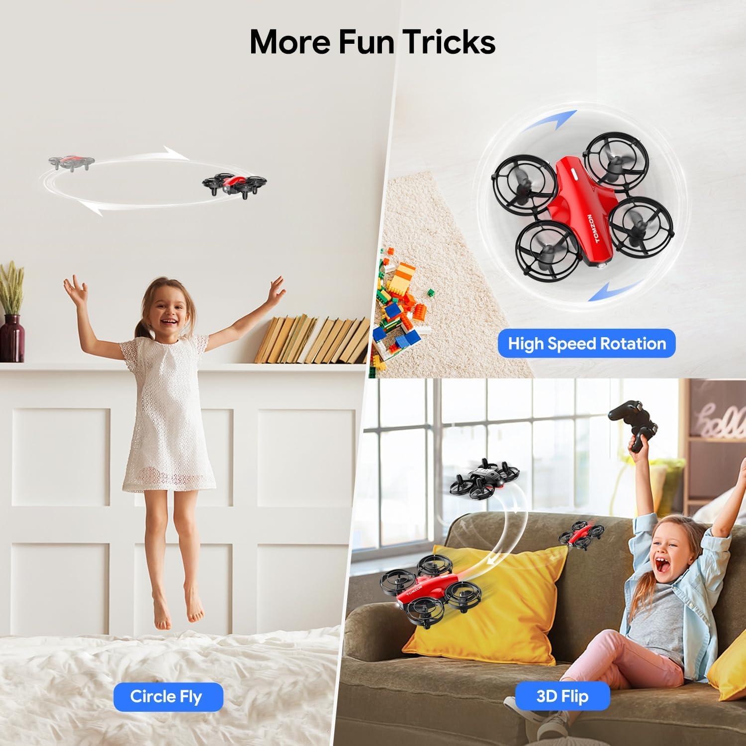 Drone TOMZON A24 para Niños - 2 Paquetes, Rojo y Azul