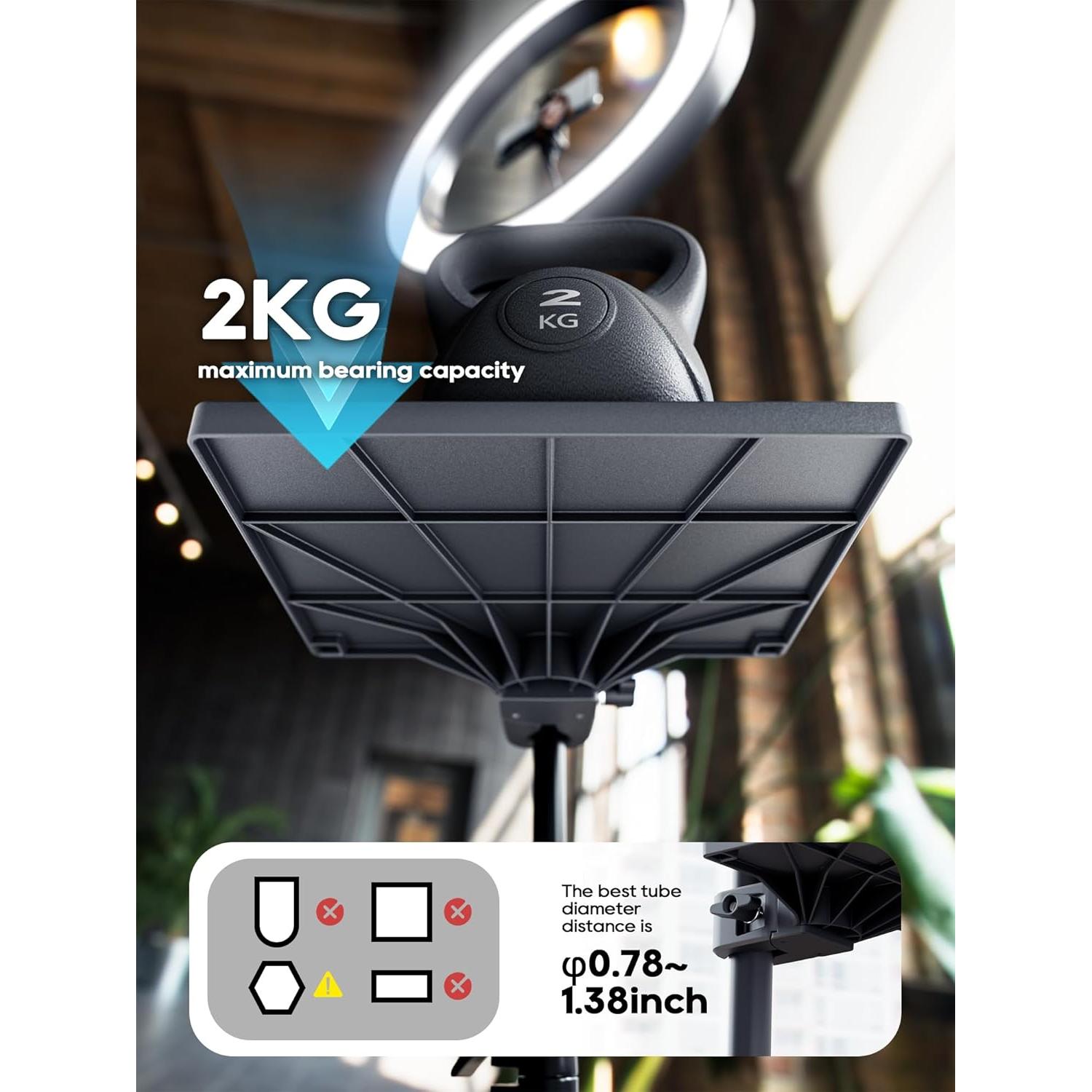 Soporte de Micrófono con Bandeja Ajustable T-01 Blanco