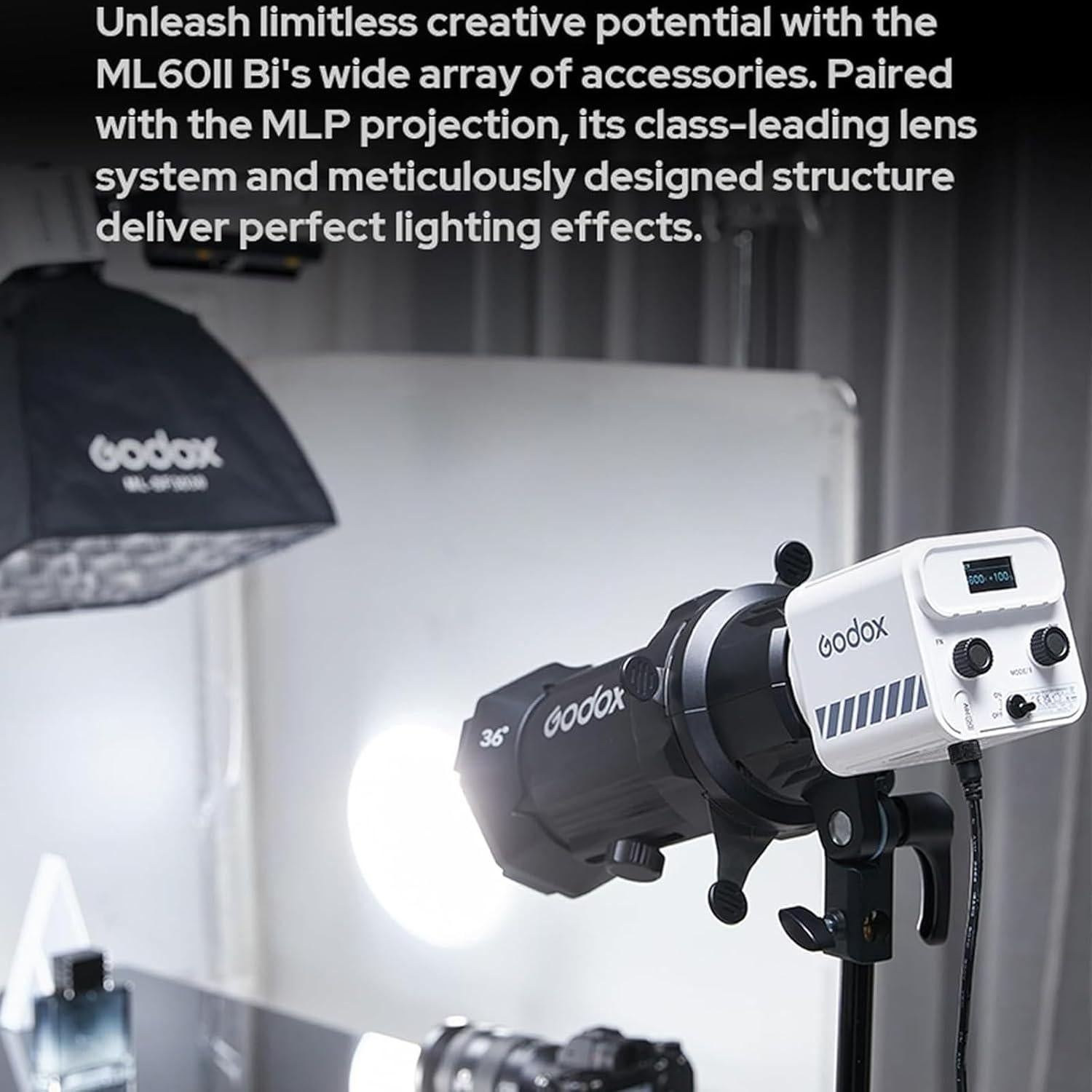 Godox ML60II Bi 70W Luz de Video Bi-Color 2800-6500K