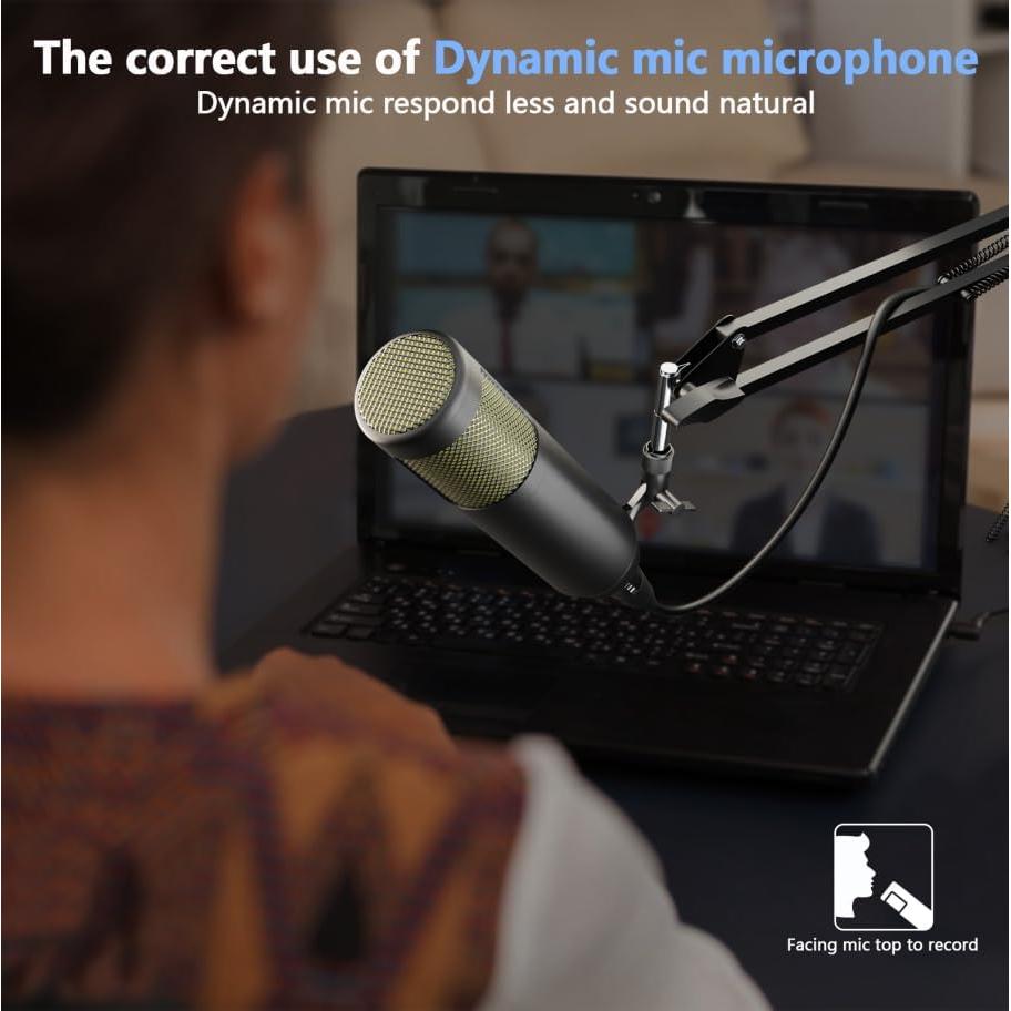 Micrófono Dinámico Hayner-Seek XLR 1.23kg para Podcast