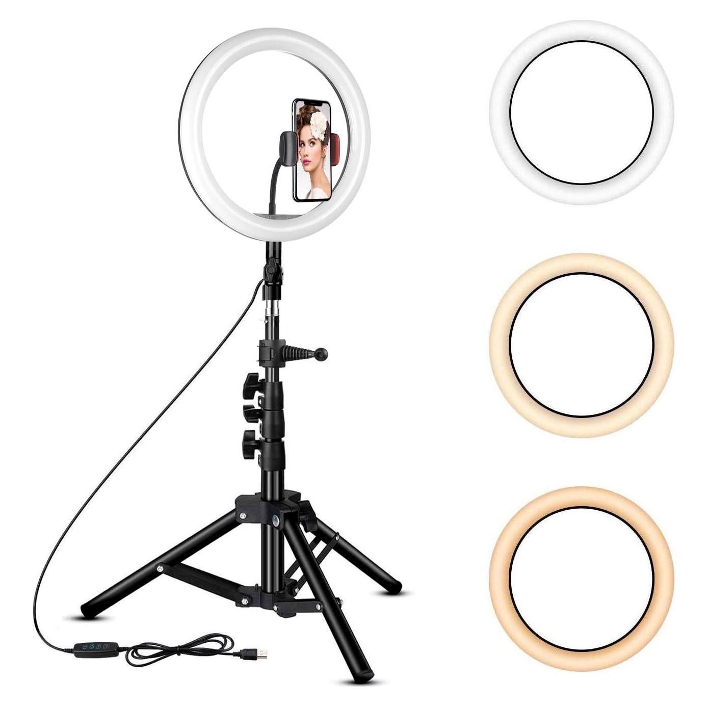 Anillo de Luz LED Rovtop 25 cm con Trípode Ajustable