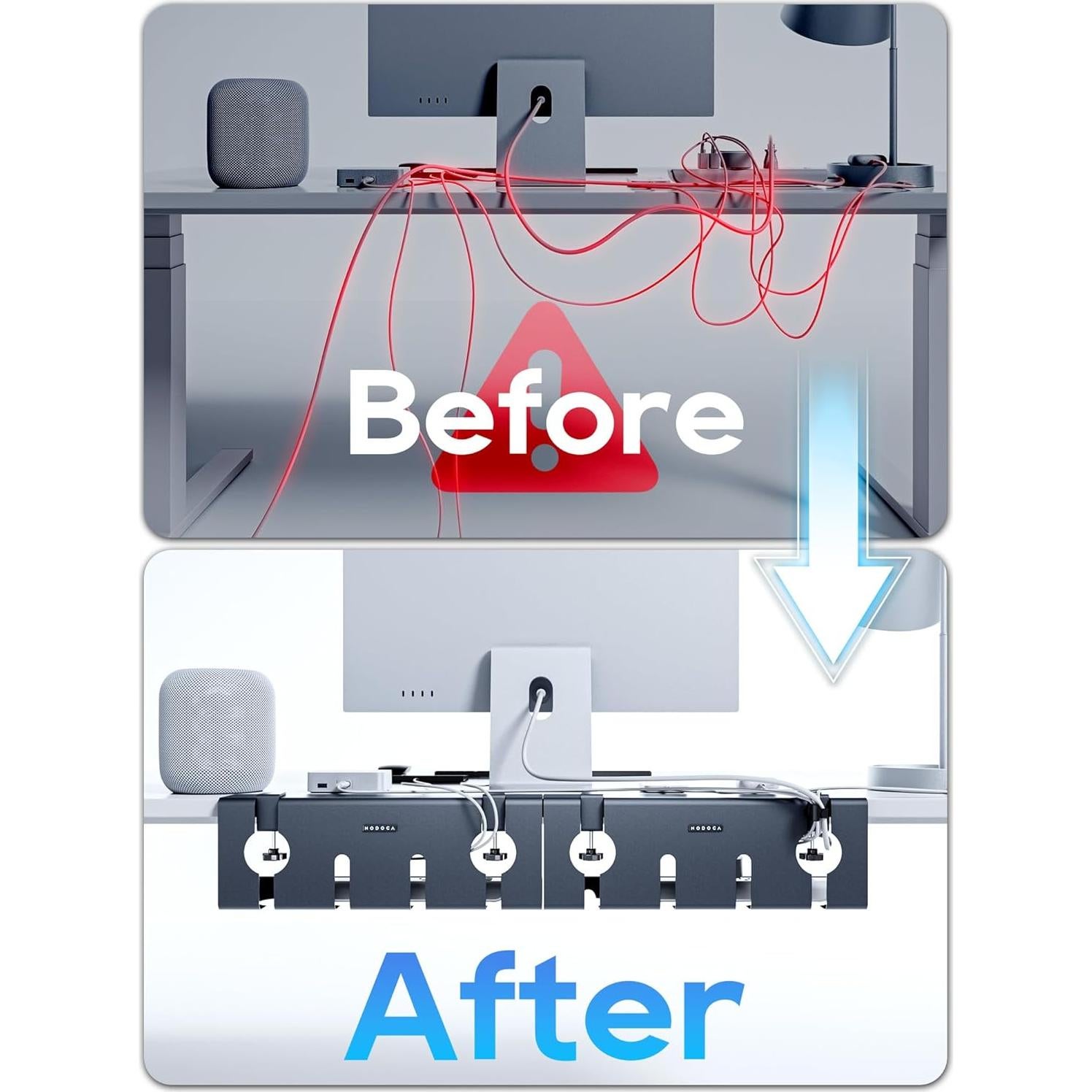 Bandeja de Gestión de Cables NODOCA 42,93x14,99cm Negra