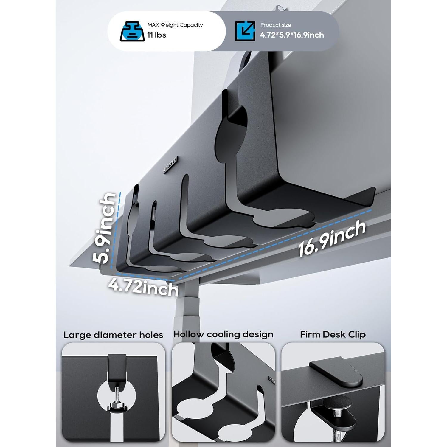 Bandeja de Gestión de Cables NODOCA 42,93x14,99cm Negra