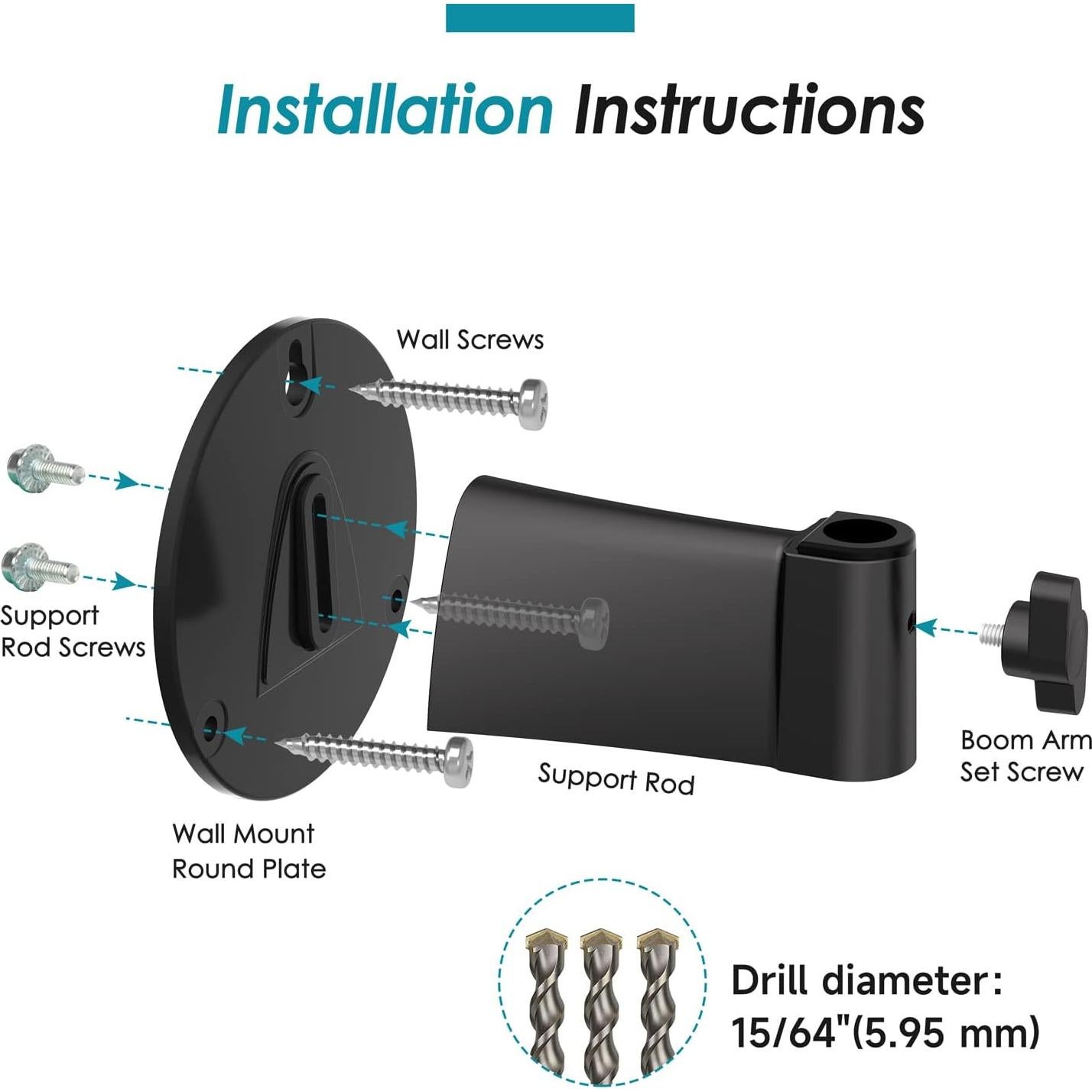 Soporte de Brazo Montado en Pared YOUSHARES para Micrófono