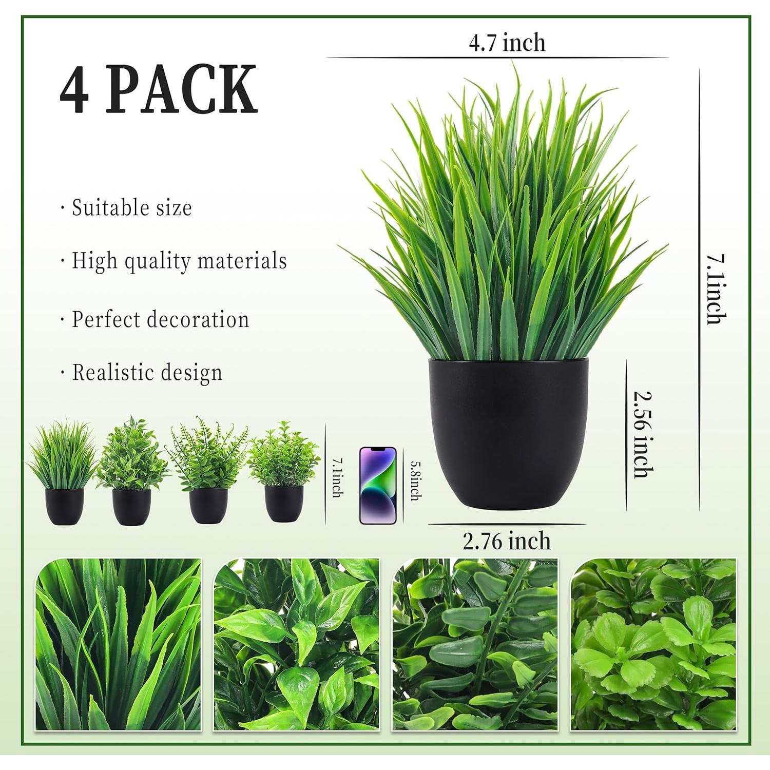 Plantas Artificiales Der Rose 4 Paquetes 18.3 cm Verde