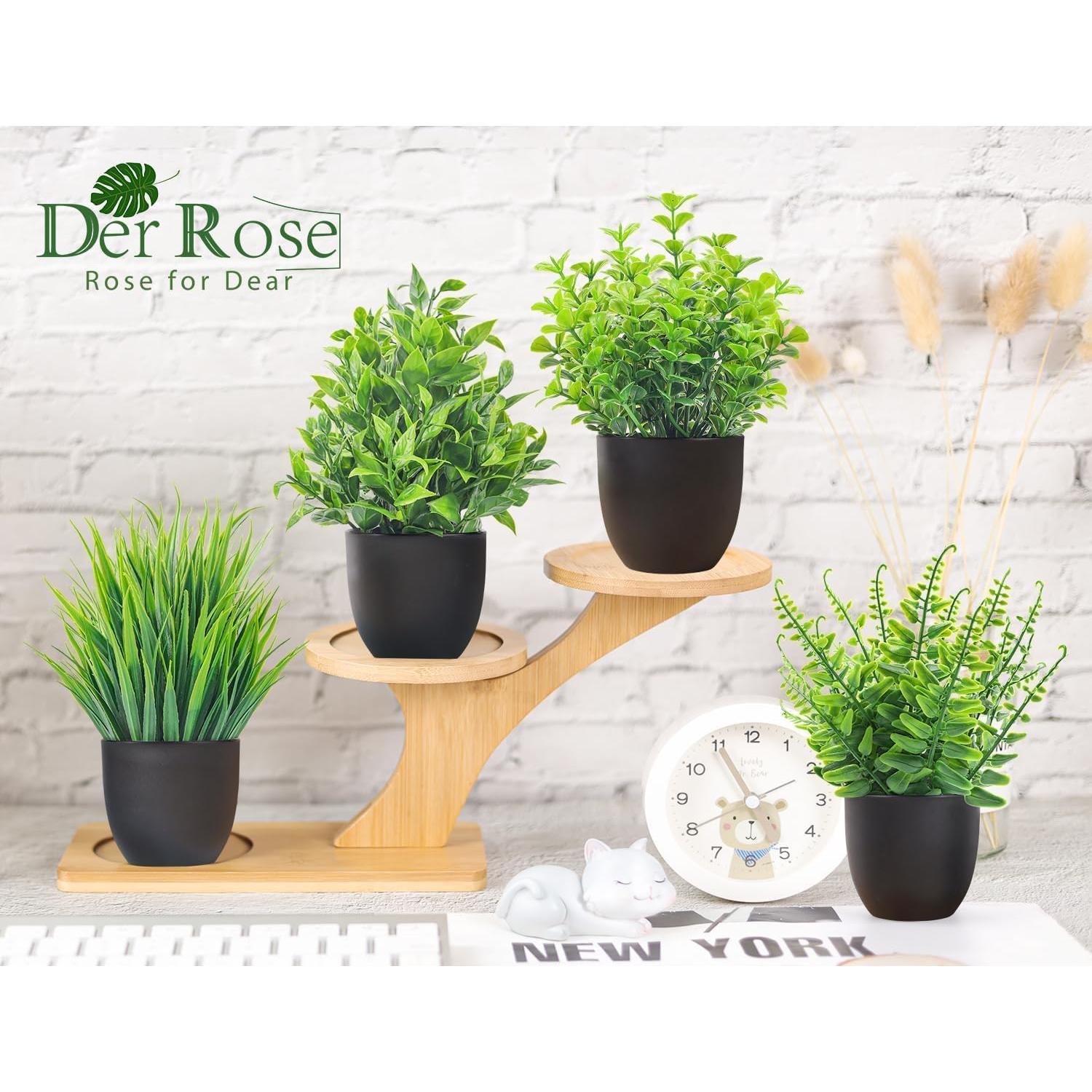 Plantas Artificiales Der Rose 4 Paquetes 18.3 cm Verde