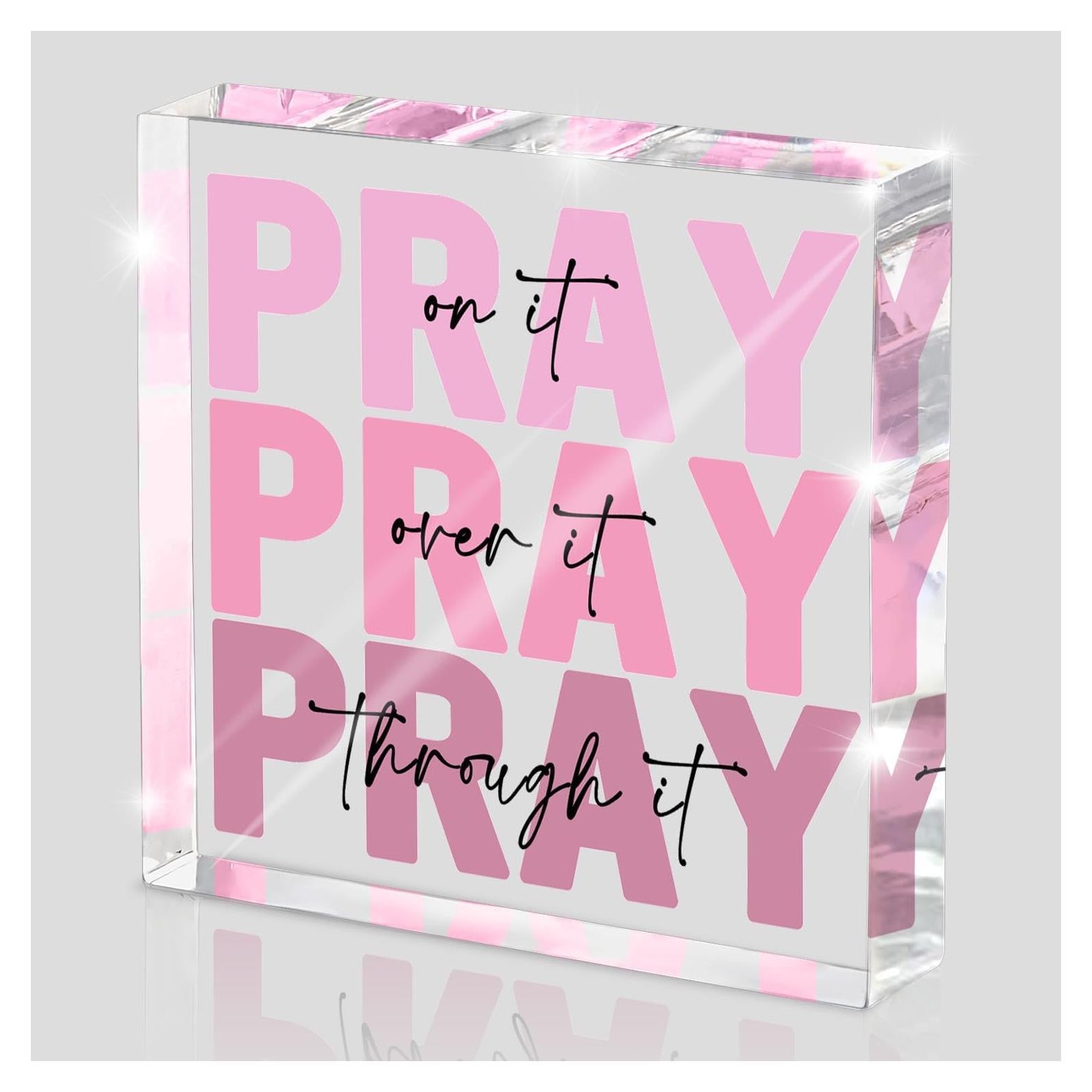 Placa Acrílica Inspiracional Zaxek 10x10 cm Rosa