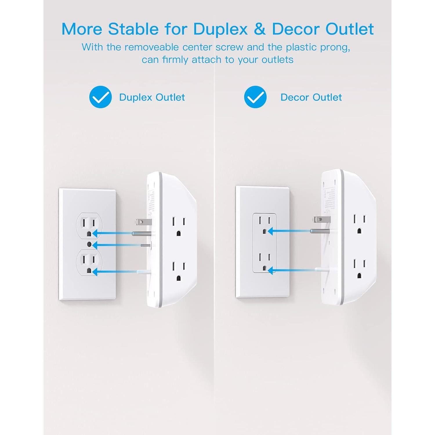 Extensor de Enchufe HANYCONY con Luz Nocturna 4 USB C