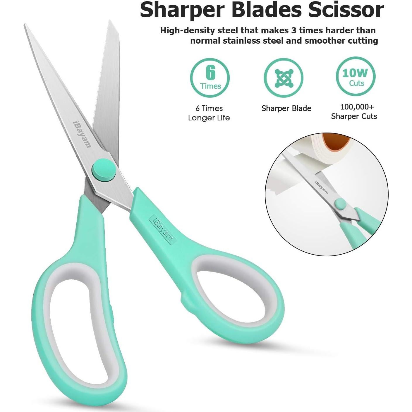 Tijeras Multiusos iBayam 20 cm Paquete de 3 Ergonómicas