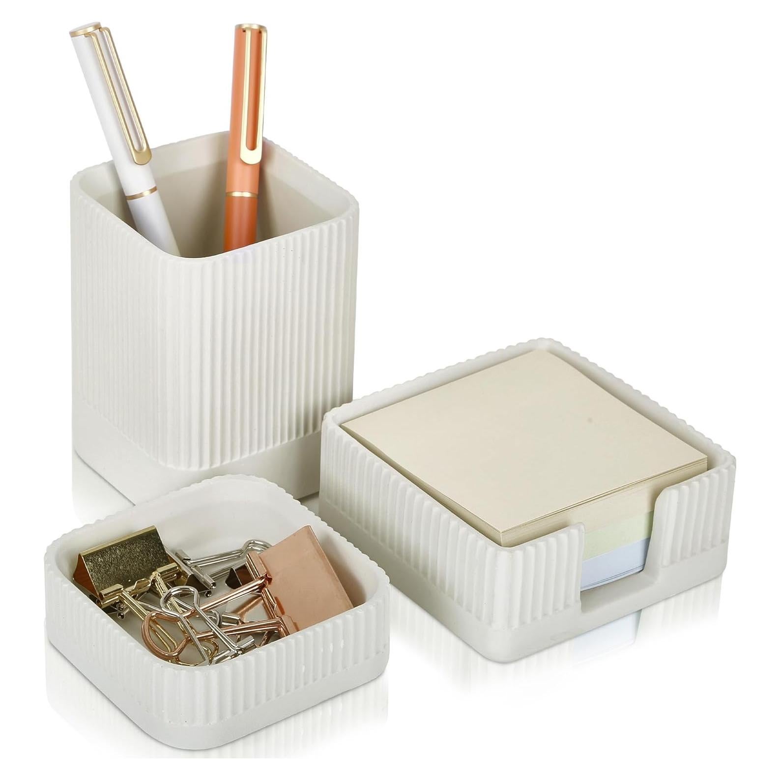 Conjunto de Organizadores de Escritorio KIBAGA 3 Piezas Concreto