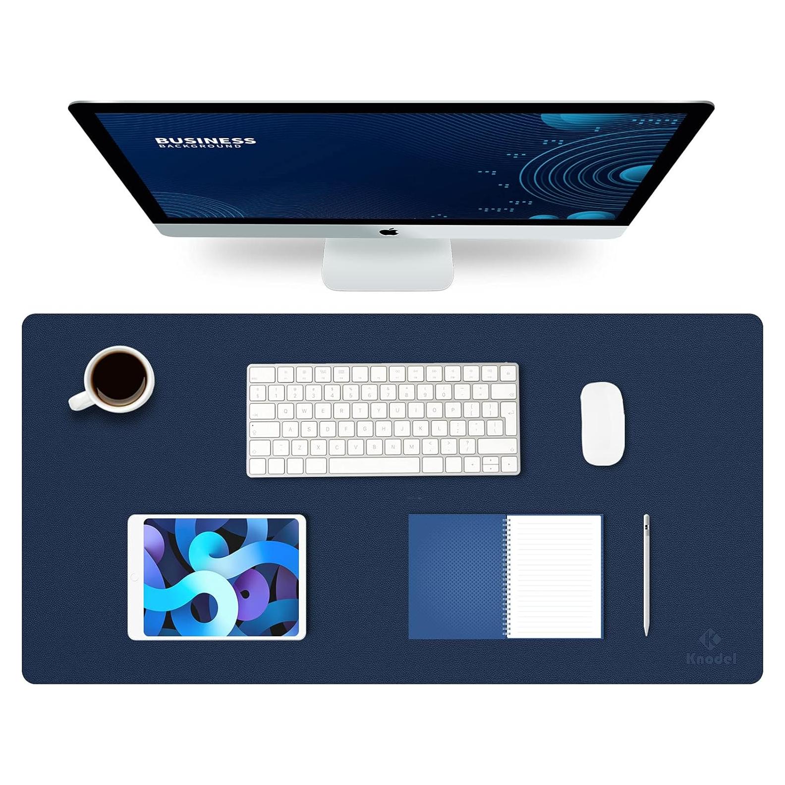 Alfombrilla de Oficina K KNODEL Cuero Sintético 80x40cm Azul