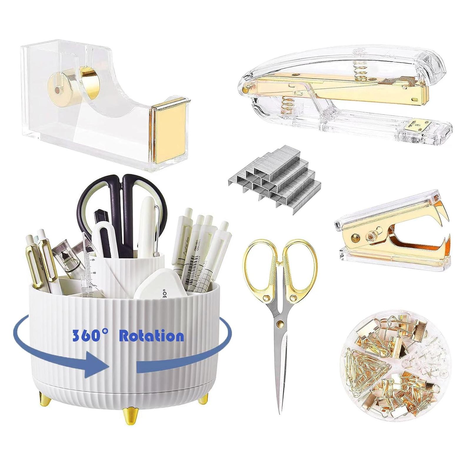 Set de 7 Organizadores de Escritorio Gawsey Dorado 360°