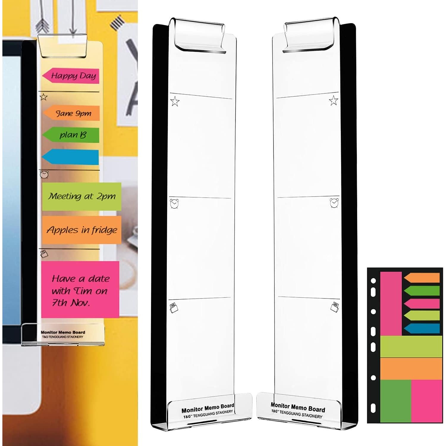 Tableros de Memo Acrílico OSPNIEEK Set de 2 para Monitor