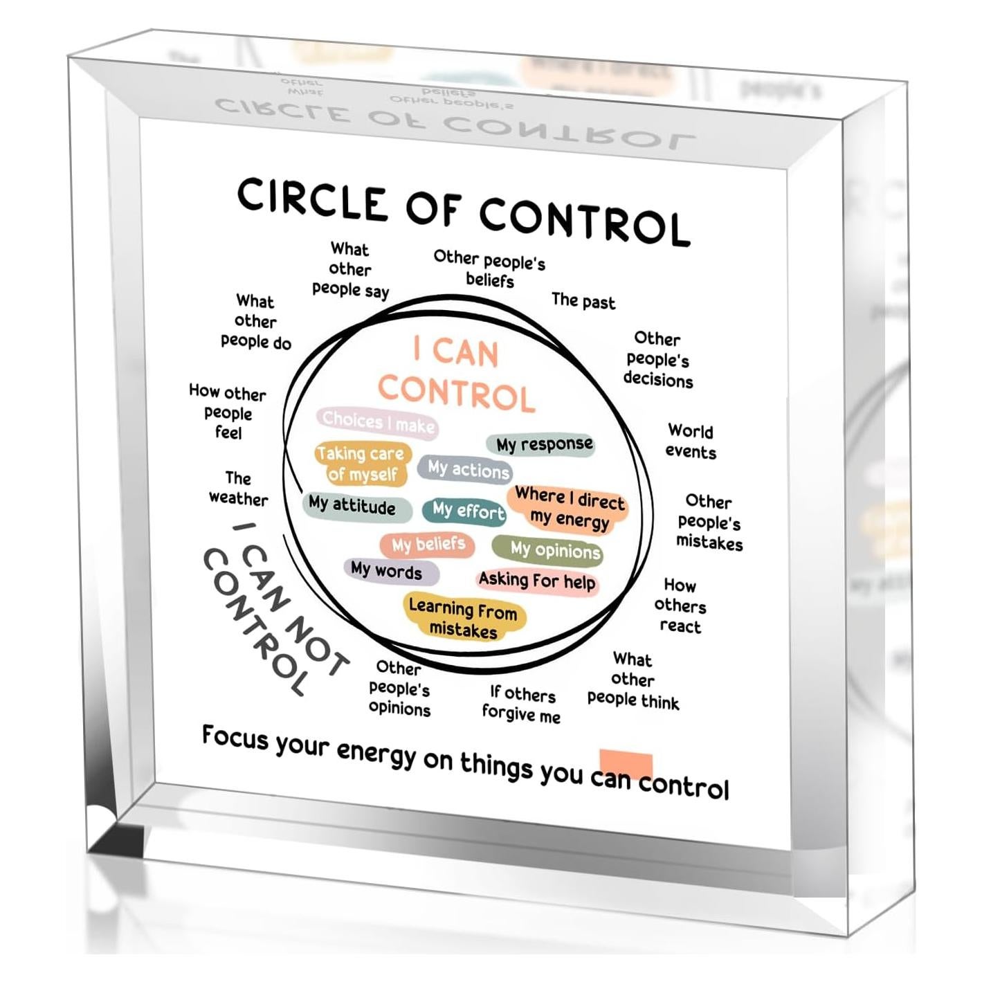 Adorno Acrílico Salud Mental 10x10 cm Undergo Art Deco