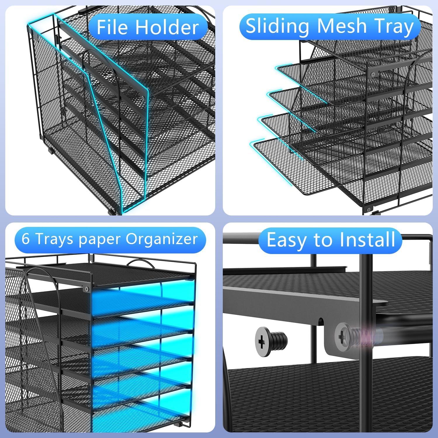 Organizador de Escritorio Gianotter 6 Niveles Metal Negro