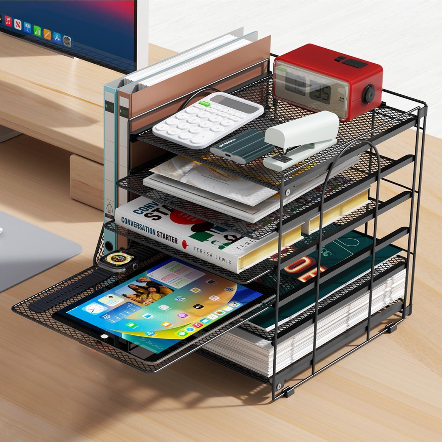 Organizador de Escritorio Gianotter 6 Niveles Metal Negro