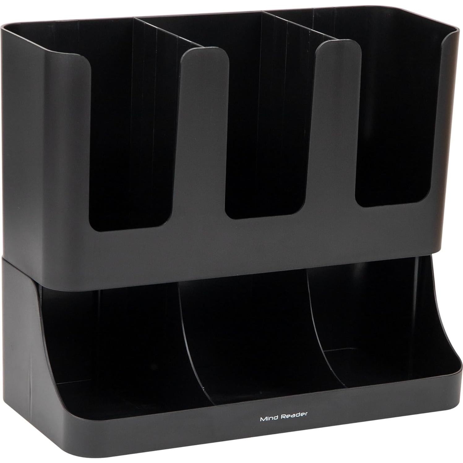 Organizador de Condimentos y Tazas Mind Reader 6 Compartimentos Negro
