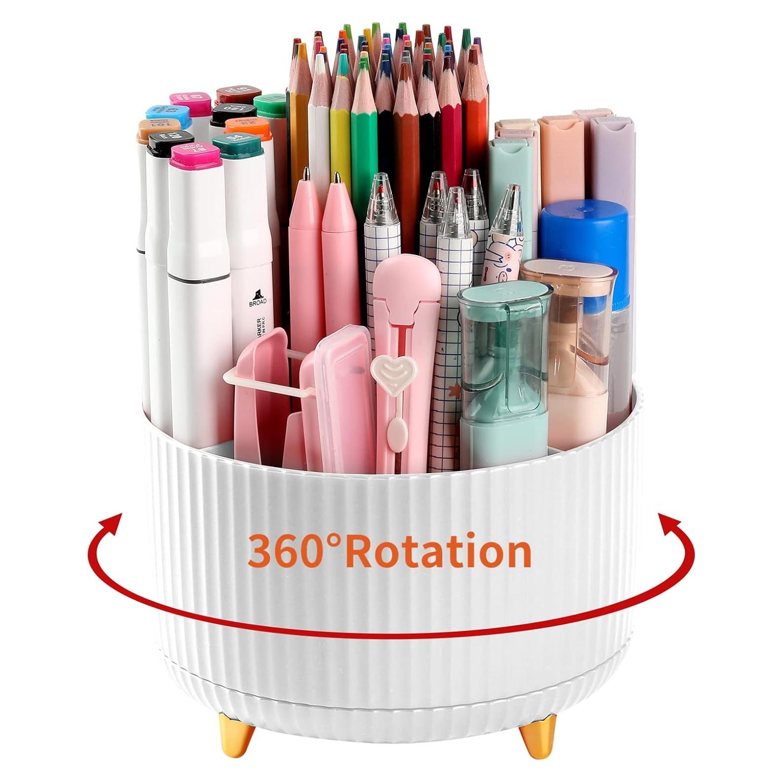 Soporte giratorio para lápices EDENMS blanco 5 compartimentos