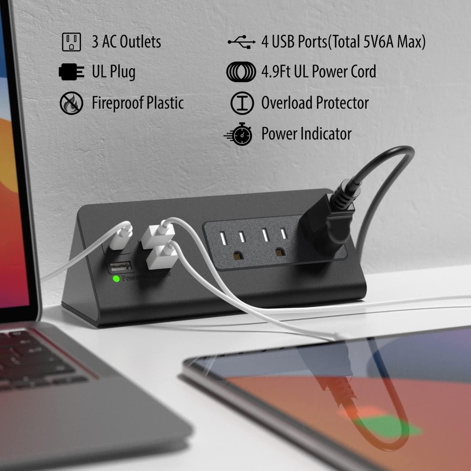 Regleta de Enchufes con USB-C Emerising 3 AC 4 USB Rápido