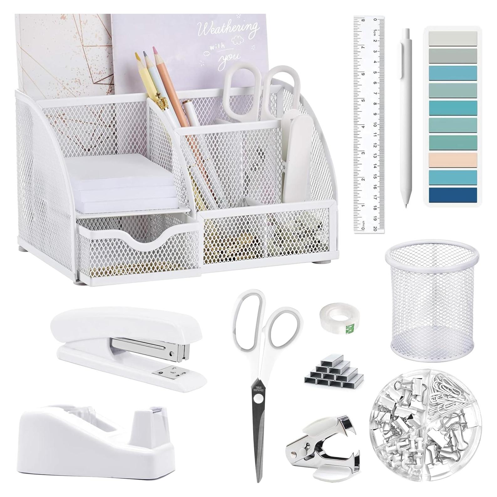 Juego de 12 Accesorios de Oficina Scindaly Blancos