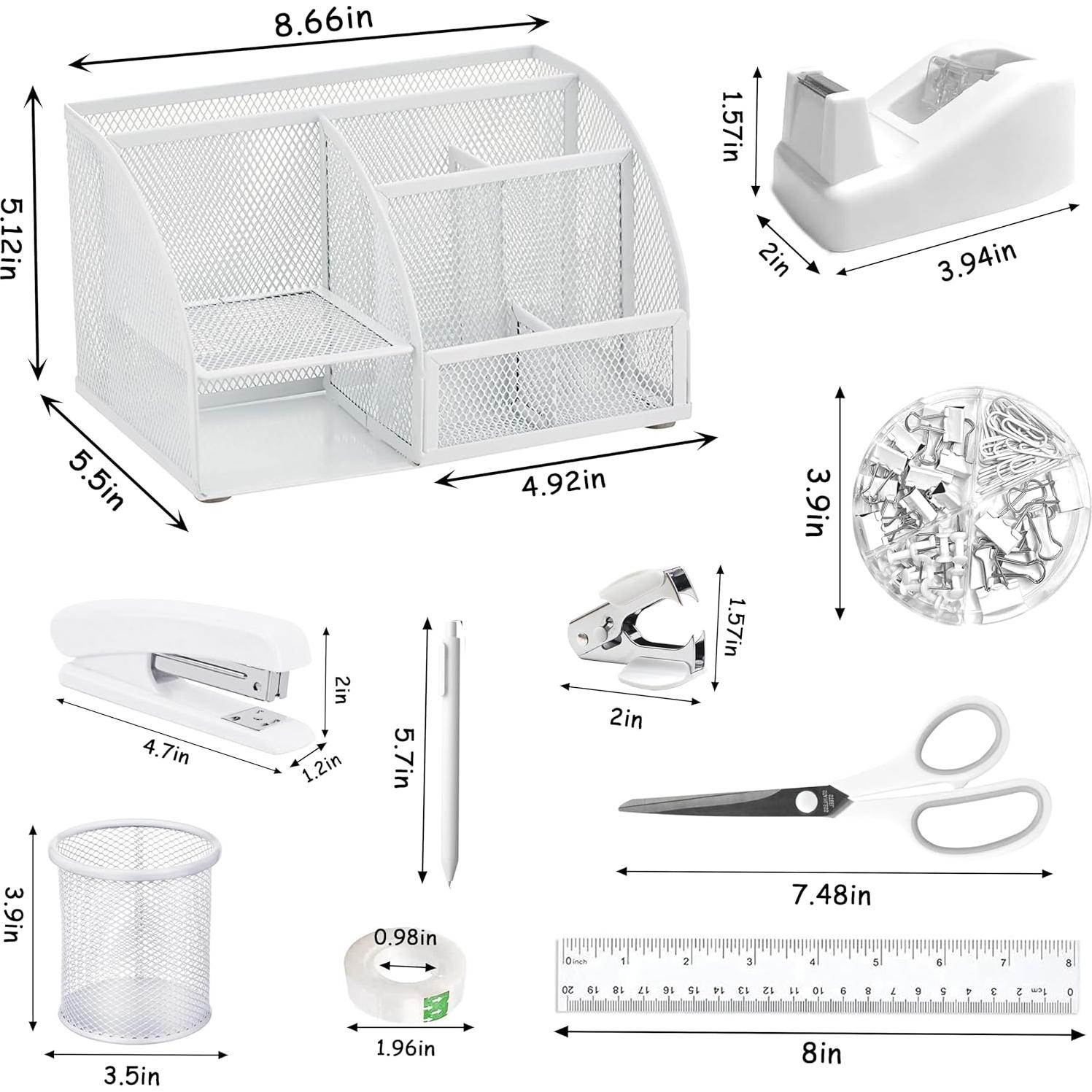 Juego de 12 Accesorios de Oficina Scindaly Blancos