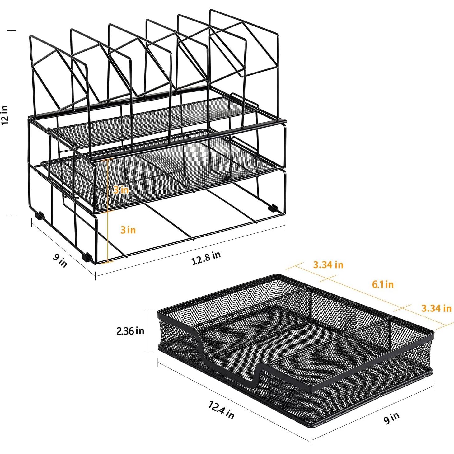 Organizador de Escritorio Gianotter 2 Niveles Negro
