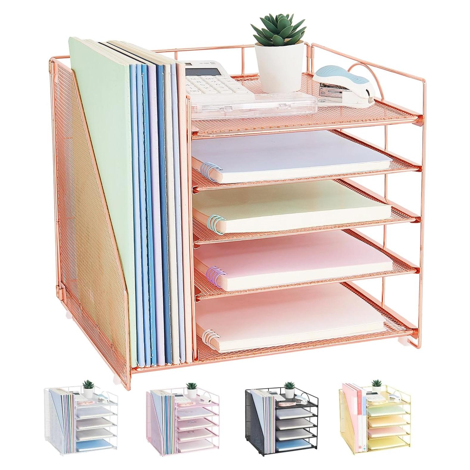 Organizador de Escritorio LEKETREE 5 Niveles Oro Rosa