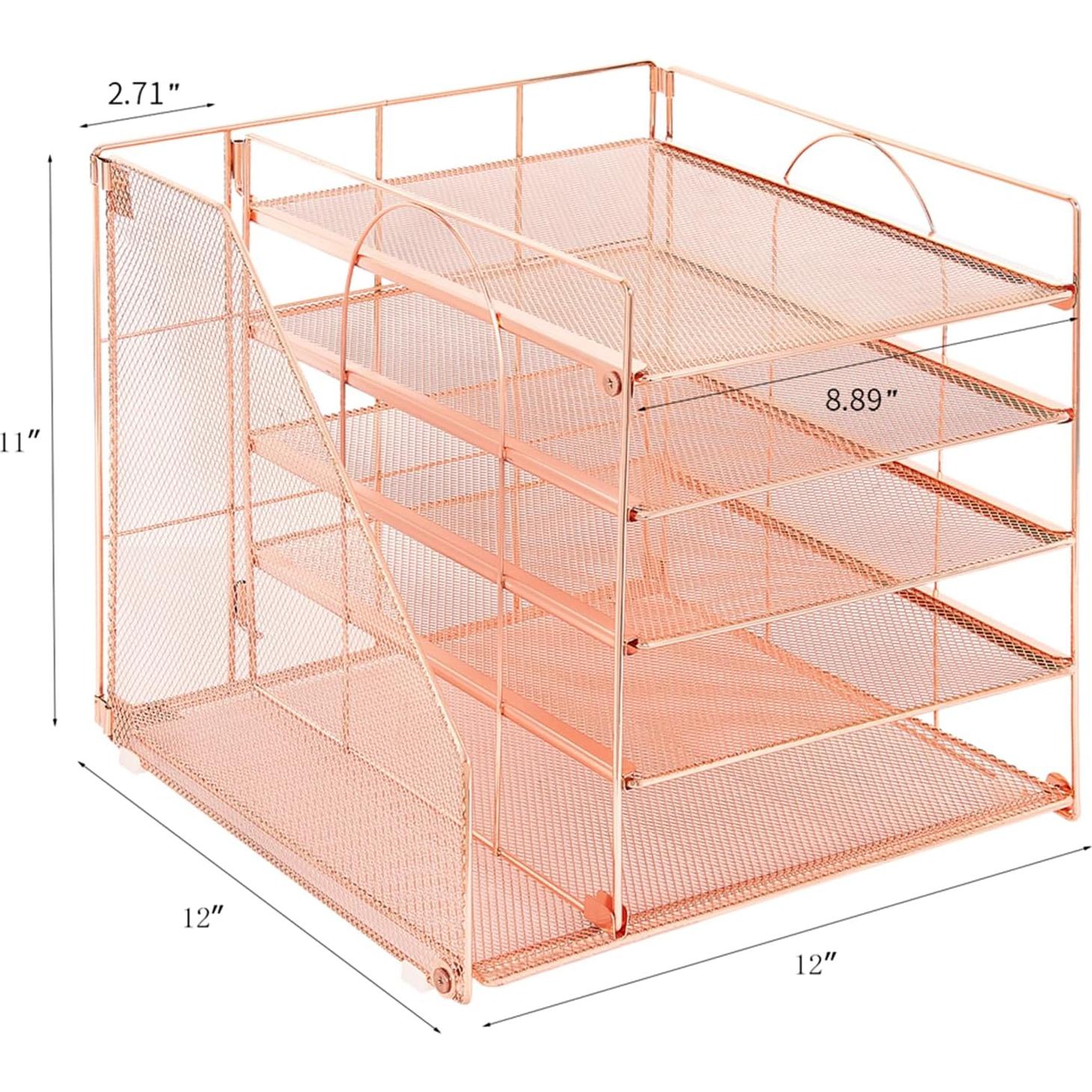 Organizador de Escritorio LEKETREE 5 Niveles Oro Rosa