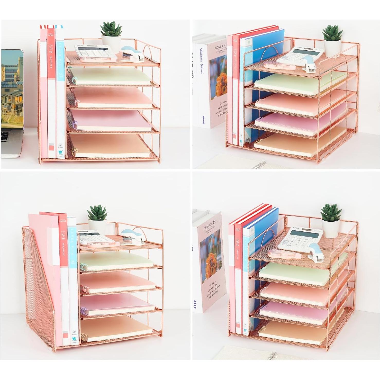 Organizador de Escritorio LEKETREE 5 Niveles Oro Rosa