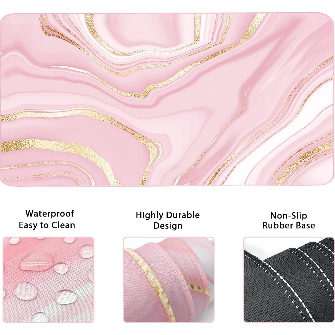 Juego de Alfombrilla de Teclado y Ratón Ergonómico WB Rosa