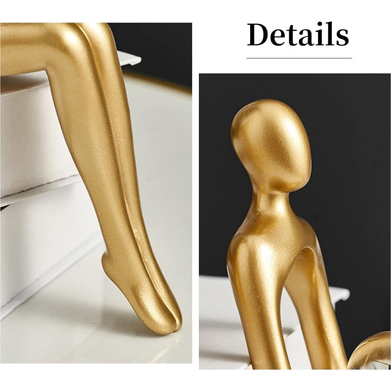 Estatuas Pensadoras Doradas Prettidecor - Juego de 3 Piezas