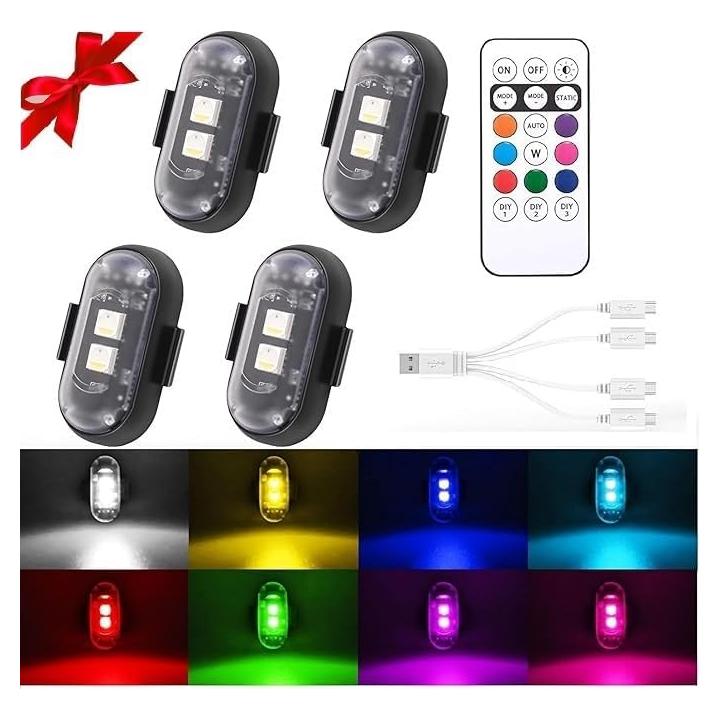 Luces Estroboscópicas LED Inalámbricas 4PCS con Control Remoto