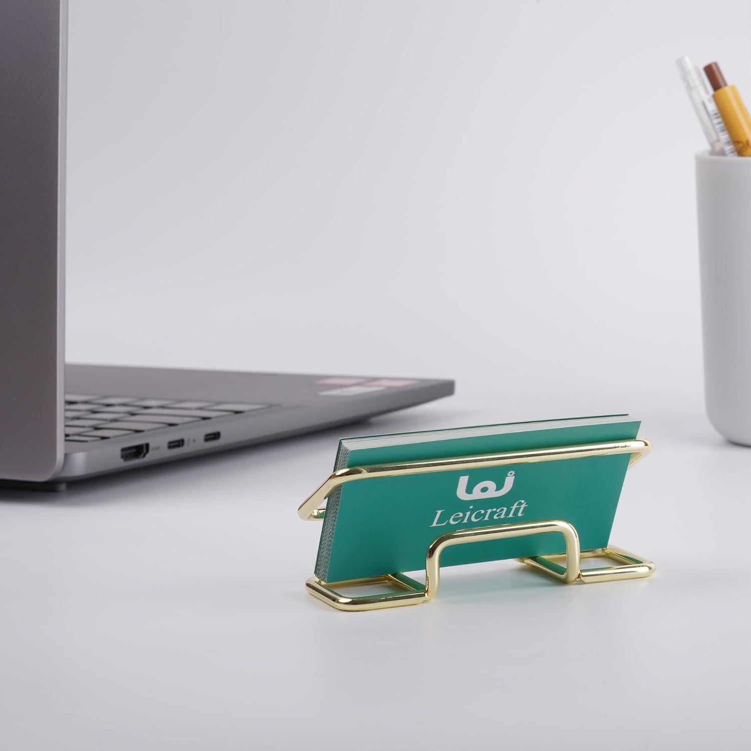 Soporte para Tarjetas de Visita Leicraft Metal Dorado 50 Unidades