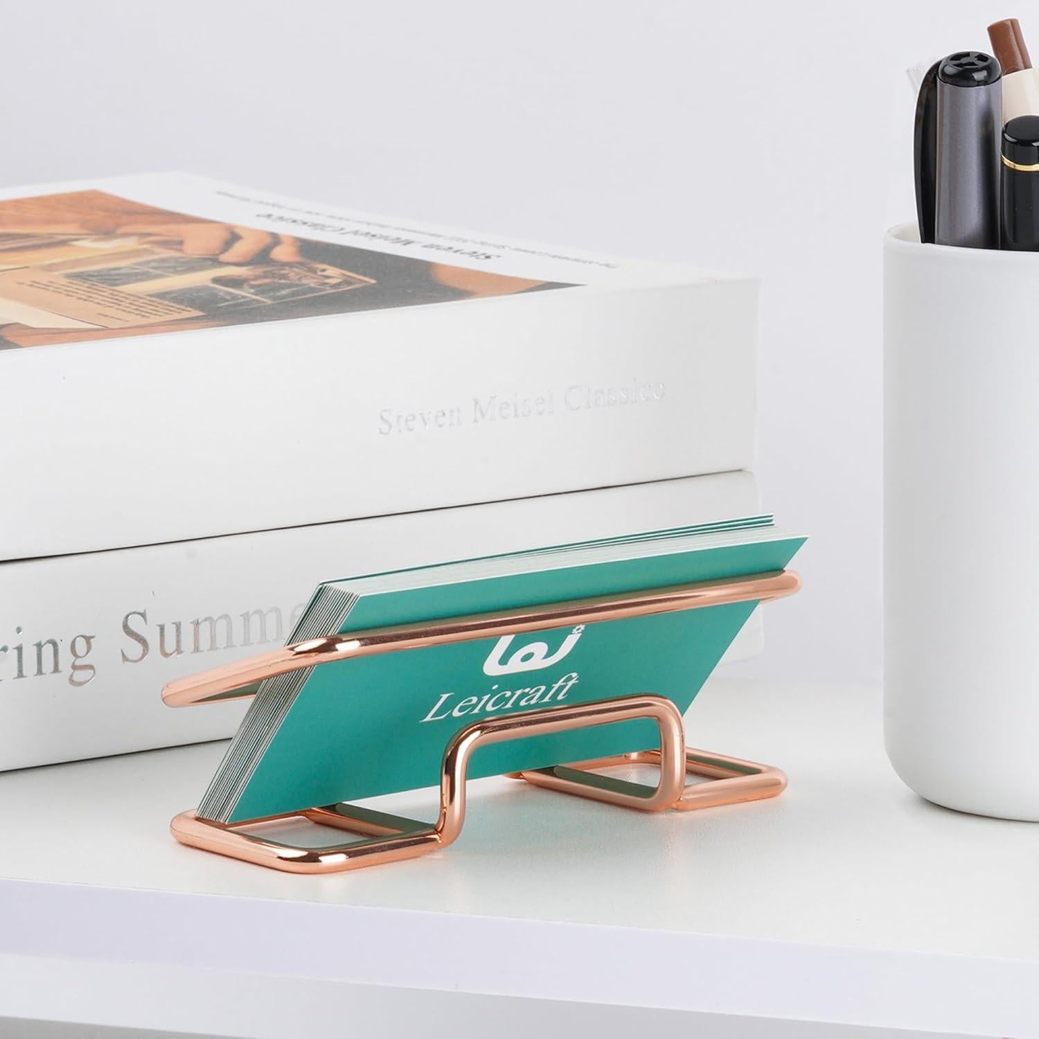 Soporte para Tarjetas de Visita Leicraft Metal Dorado 50 Unidades